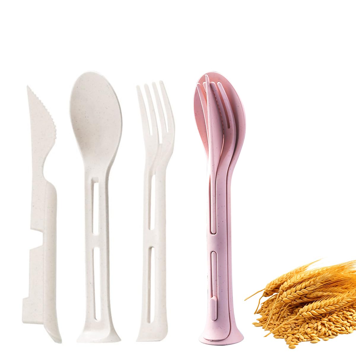 HASTHIP Kids Spoon and Fork Cutlery Set with Small Dessert Cutter Stackable Travel Kids Cutlery Set Food-grade BPA Free Wheat Straw Spoon Fork & Small Dessert Cutter for School, Camping, Travel HASTHIP Kids Spoon and Fork Cutlery Set with Small Dessert Cutter Stackable Travel Kids Cutlery Set Food-grade BPA Free Wheat Straw Spoon Fork & Small Dessert Cutter for School, Camping, Travel